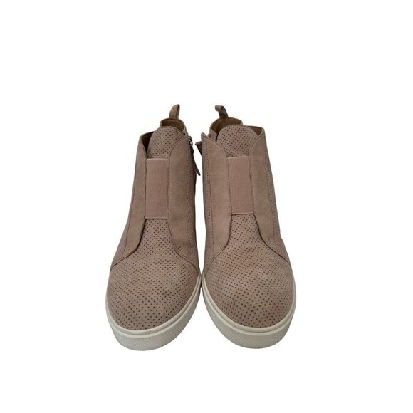 Linea Paolo Light Pastel Pink Perforated Felicia Wedge Platform Slip on Sneakers - Picture 3 of 14